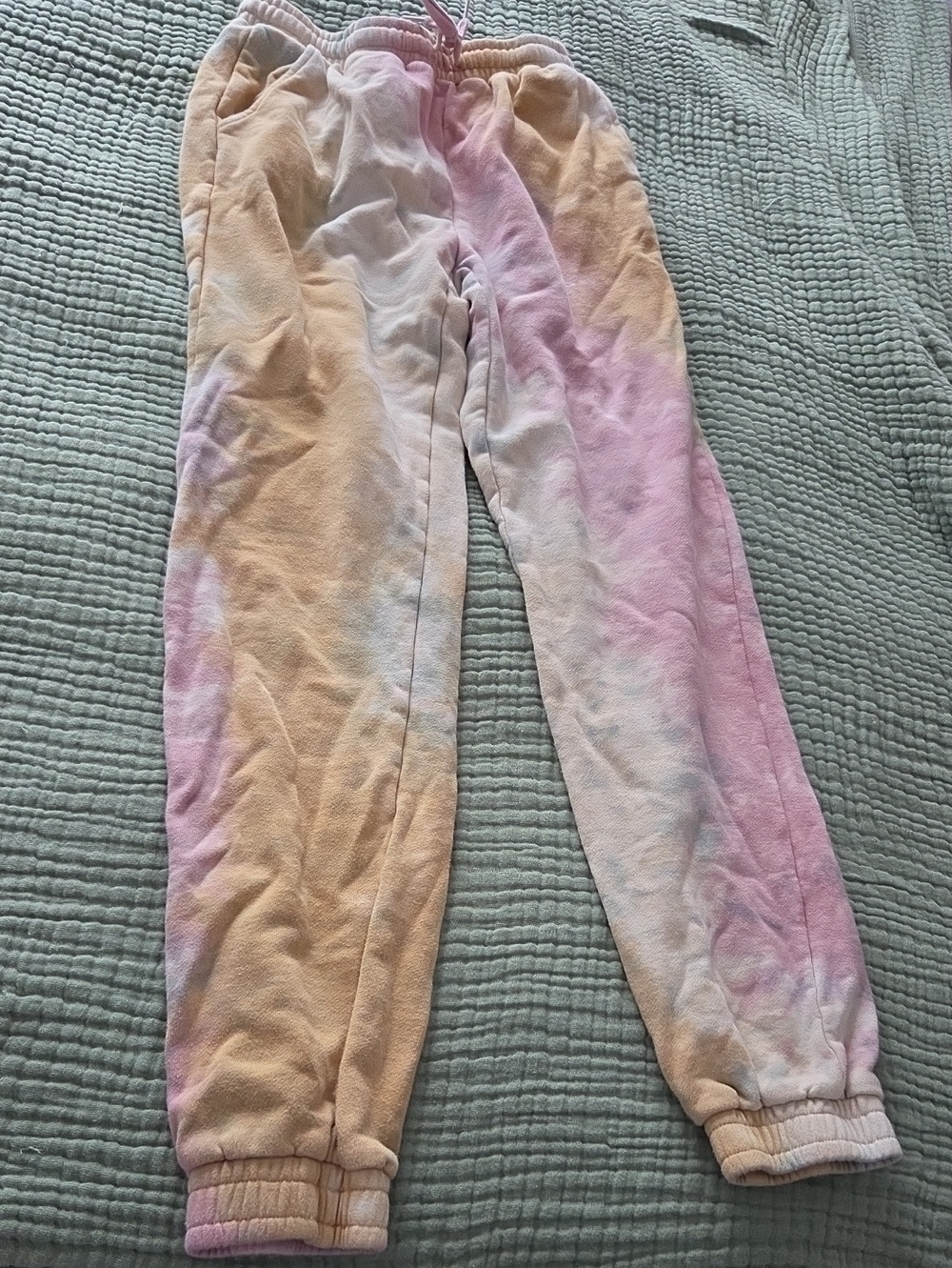 525 America Kids Tie-Dye Joggers in Pink, Peach, White